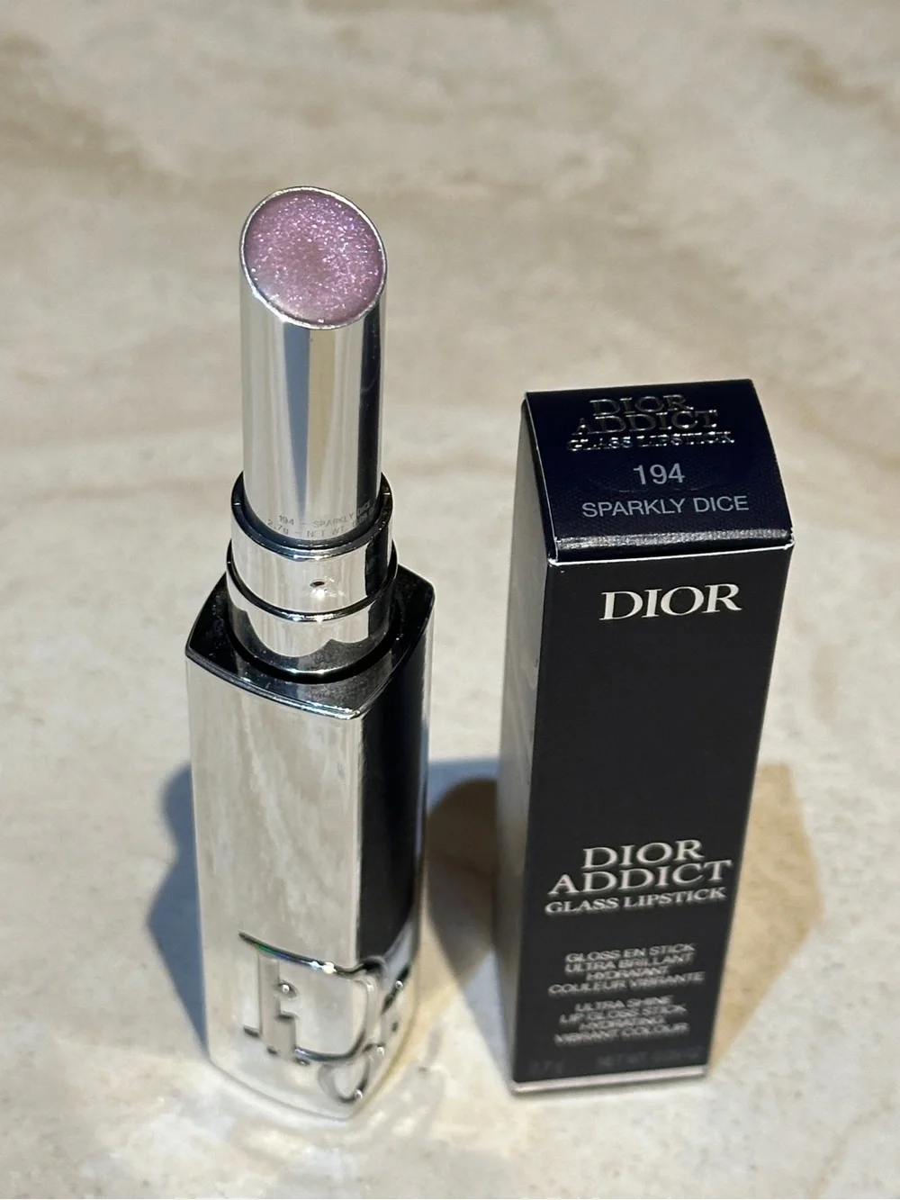 Dior Addict Glass Lipstick Ultra-Shine Hydrating Lip Gloss - 194 Sparkly Dice